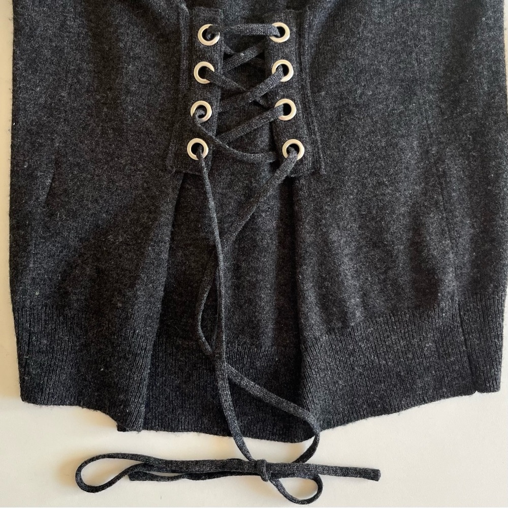 Sandro Paris Ivana Lace-up Corset Back Wool-cashmere Cardigan Sz 1 - Picture 8 of 11